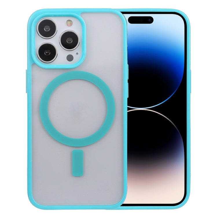 For iPhone 14 Pro Acrylic + TPU Magsafe Magnetic Phone Case(Sky Blue) - iPhone 14 Pro Cases by buy2fix | Online Shopping UK | buy2fix