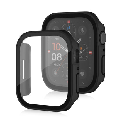 Life Waterproof Frosted 2 in 1 PC Frame + Tempered Glass Protective Case For Apple Watch Series 6 / 5 / 4 / SE 40mm(Black) - Watch Cases by buy2fix | Online Shopping UK | buy2fix