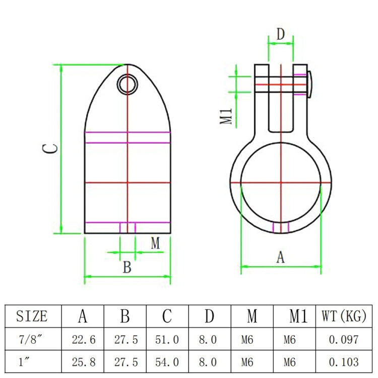 22mm 316 Stainless Steel Parasol Awning Yacht Movable Sliding Sleeve - Marine Accessories & Parts by buy2fix | Online Shopping UK | buy2fix