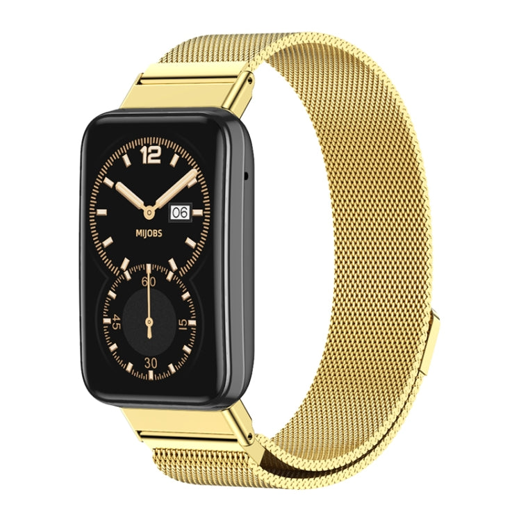 For Xiaomi Mi Band 7 Pro Mijobs Milan Magnetic Stainless Steel Watch Band(Gold) - Watch Bands by MIJOBS | Online Shopping UK | buy2fix