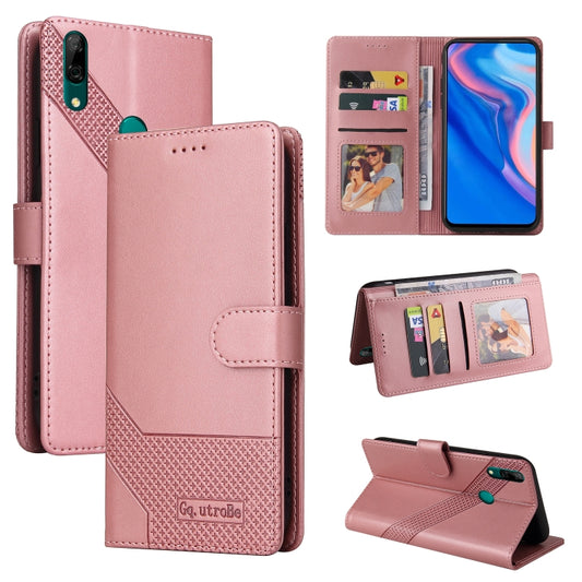 For Huawei P Smart Z GQUTROBE Skin Feel Magnetic Leather Phone Case(Rose Gold) - Huawei Cases by GQUTROBE | Online Shopping UK | buy2fix