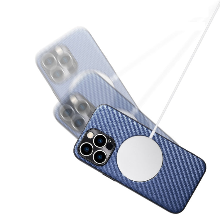 For iPhone 13 Pro Max Carbon Fiber Texture MagSafe Magnetic Phone Case(Silver Grey) - iPhone 13 Pro Max Cases by buy2fix | Online Shopping UK | buy2fix