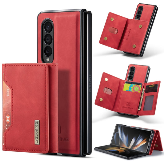 For Samsung Galaxy Z Fold3 5G DG.MING M2 Series 3-Fold Multi Card Bag Phone Case(Red) - Galaxy Phone Cases by DG.MING | Online Shopping UK | buy2fix