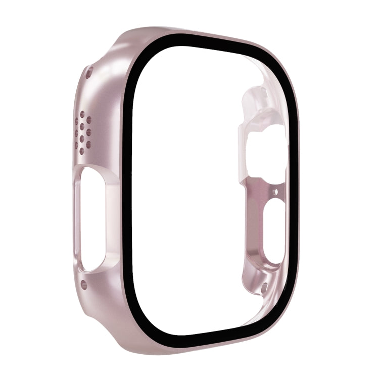 Tempered Glass Film PC Watch Case For Apple Watch Ultra 49mm / Apple Watch Ultra 2 49mm(Rose Gold) - Watch Cases by buy2fix | Online Shopping UK | buy2fix