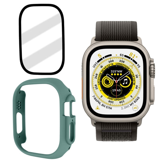 Tempered Glass Film Frosted PC Watch Case For Apple Watch Ultra 49mm / Apple Watch Ultra 2 49mm(Official Green) - Watch Cases by buy2fix | Online Shopping UK | buy2fix