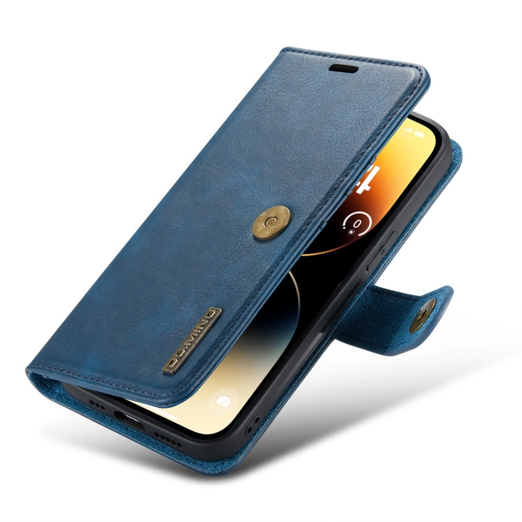 For iPhone 14 Pro Max DG.MING Crazy Horse Texture Detachable Magnetic Leather Case(Blue) - iPhone 14 Pro Max Cases by DG.MING | Online Shopping UK | buy2fix