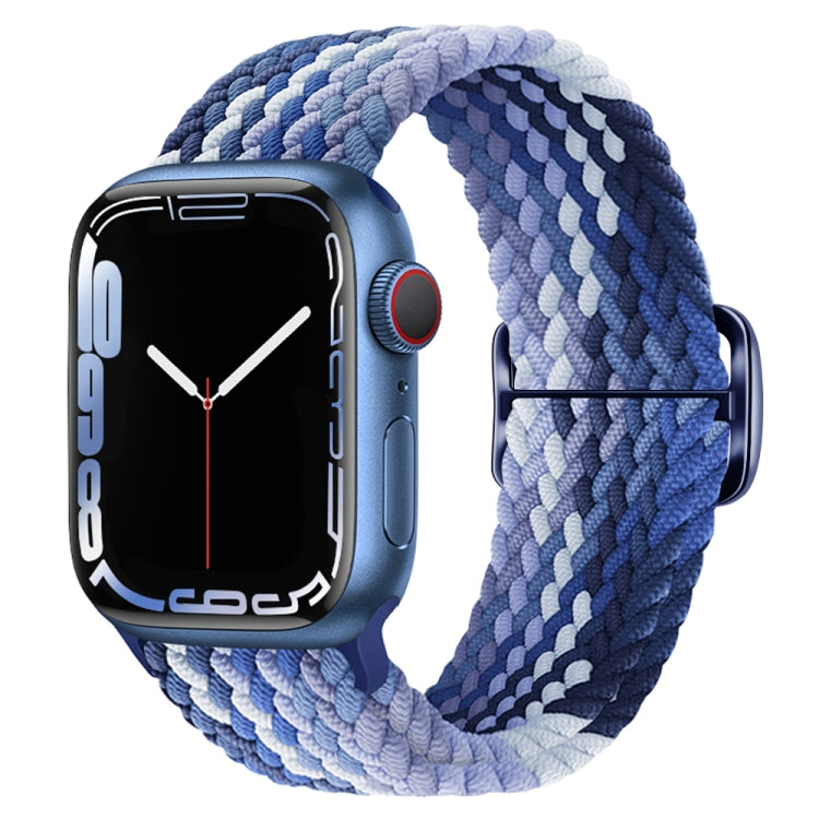 Buckle Nylon Braided Watch Band for Apple Watch Ultra 49mm&Watch Ultra 2 49mm / Series 9&8&7 45mm / SE 3&SE 2&6&SE&5&4 44mm / 3&2&1 42mm(Blueberry) - Watch Bands by buy2fix | Online Shopping UK | buy2fix