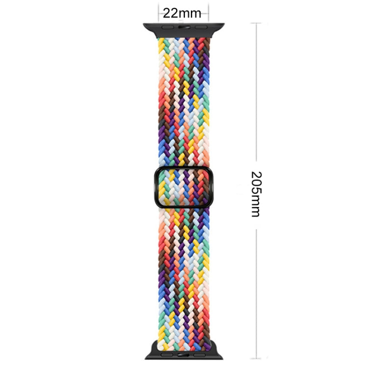 Buckle Nylon Braided Watch Band for Apple Watch Ultra 49mm&Watch Ultra 2 49mm / Series 9&8&7 45mm / SE 3&SE 2&6&SE&5&4 44mm / 3&2&1 42mm(Strawberry) - Watch Bands by buy2fix | Online Shopping UK | buy2fix