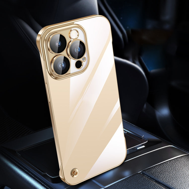 For iPhone 13 Pro Electroplating Frameless Clear PC Phone Case(Gold) - iPhone 13 Pro Cases by buy2fix | Online Shopping UK | buy2fix