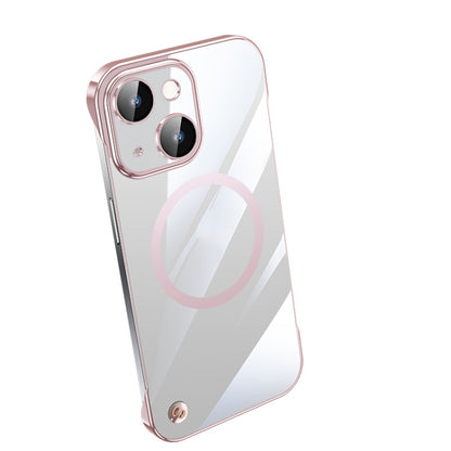 For iPhone 14 Electroplating Frameless Magsafe Magnetic PC Phone Case(Pink) - iPhone 14 Cases by buy2fix | Online Shopping UK | buy2fix