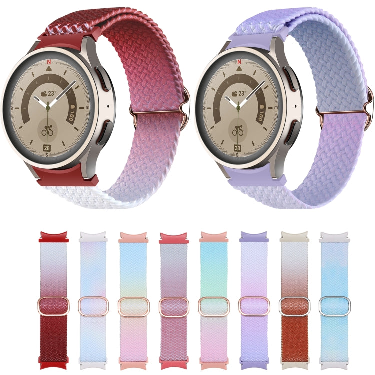 For Samsung Galaxy Watch 5 / Watch 5 Pro / Watch 4 Weave Gradient Color Watch Band(Blue Pink) - Watch Bands by buy2fix | Online Shopping UK | buy2fix