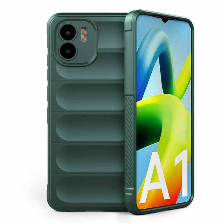 For Xiaomi Redmi A1 4G Global Magic Shield TPU + Flannel Phone Case(Dark Green) - Xiaomi Cases by buy2fix | Online Shopping UK | buy2fix