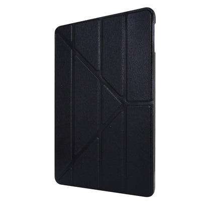 For iPad Air 13 2024 / Pro 12.9 2020 Silk Texture Horizontal Deformation Flip Leather Tablet Case with Three-folding Holder(Black) - iPad Pro 12.9 (2020) Cases by buy2fix | Online Shopping UK | buy2fix