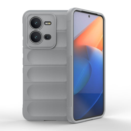 For vivo V25 5G Global Magic Shield TPU + Flannel Phone Case(Grey) - vivo Cases by buy2fix | Online Shopping UK | buy2fix