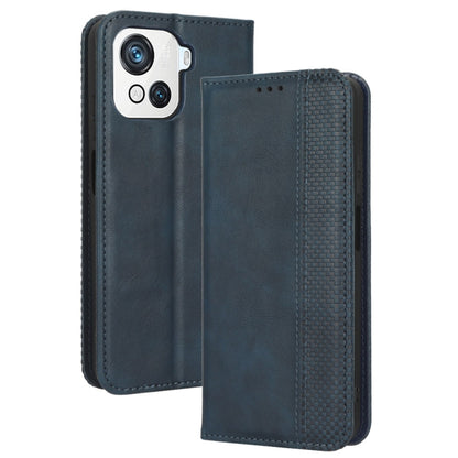 For Blackview OSCAL C80 Magnetic Buckle Retro Texture Leather Phone Case(Blue) - More Brand by buy2fix | Online Shopping UK | buy2fix