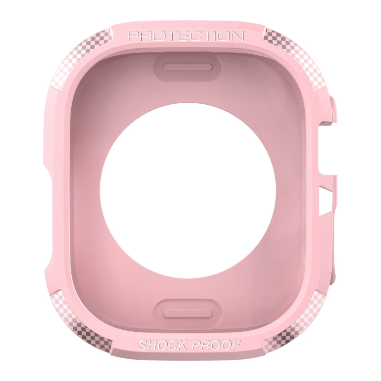 Carbon Fiber Shockproof Case For Apple Watch Ultra 49mm(Pink) - Watch Cases by buy2fix | Online Shopping UK | buy2fix