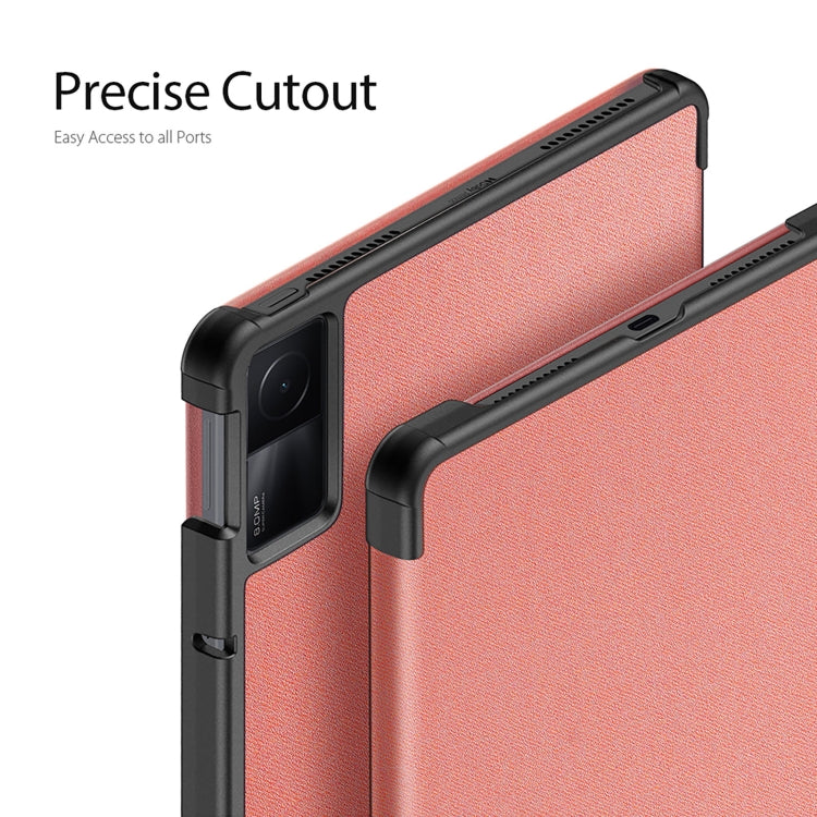 For Xiaomi Redmi Pad 10.61 DUX DUCIS Domo Series Magnetic Flip Leather Tablet Case(Pink) - More Tablet Cases by DUX DUCIS | Online Shopping UK | buy2fix