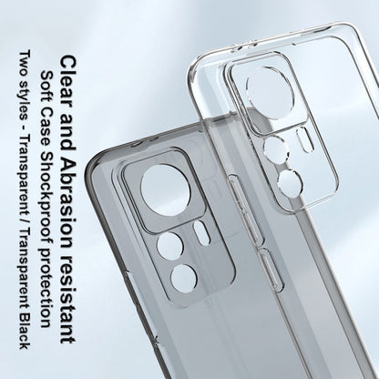 For Xiaomi 12T Pro 5G imak UX-5 Series Transparent Shockproof TPU Phone Case(Transparent Black) - Xiaomi Cases by imak | Online Shopping UK | buy2fix