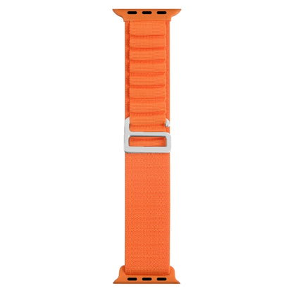 Silver Buckle Nylon Watch Band For Apple Watch Ultra 49mm / Series 8&7 45mm / SE 2&6&SE&5&4 44mm(Orange) - Watch Bands by buy2fix | Online Shopping UK | buy2fix