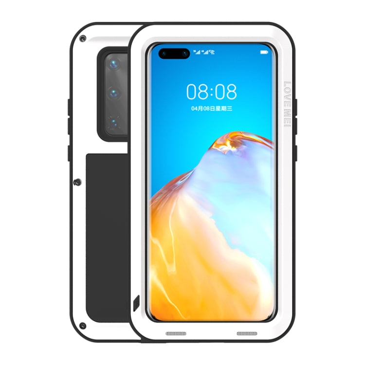 For Huawei P40 Pro LOVE MEI Metal Shockproof Waterproof Dustproof Protective Case(White) - Huawei Cases by LOVE MEI | Online Shopping UK | buy2fix