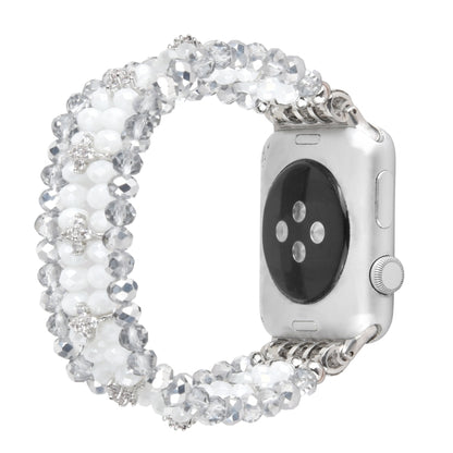 For Apple Watch 5 & 4 44mm / 3 & 2 & 1 42mm Pearl Crystal Watch Band(Crystal Porcelain White) - Watch Bands by buy2fix | Online Shopping UK | buy2fix