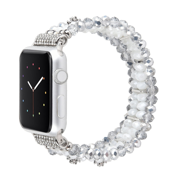 For Apple Watch 5 & 4 44mm / 3 & 2 & 1 42mm Pearl Crystal Watch Band(Crystal Porcelain White) - Watch Bands by buy2fix | Online Shopping UK | buy2fix