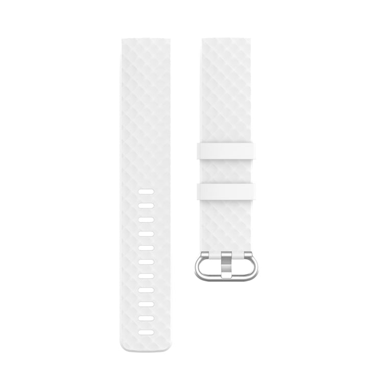 18mm Silver Color Buckle TPU Wrist Strap Watch Band for Fitbit Charge 4 / Charge 3 / Charge 3 SE, Size: S(White) - Watch Bands by buy2fix | Online Shopping UK | buy2fix