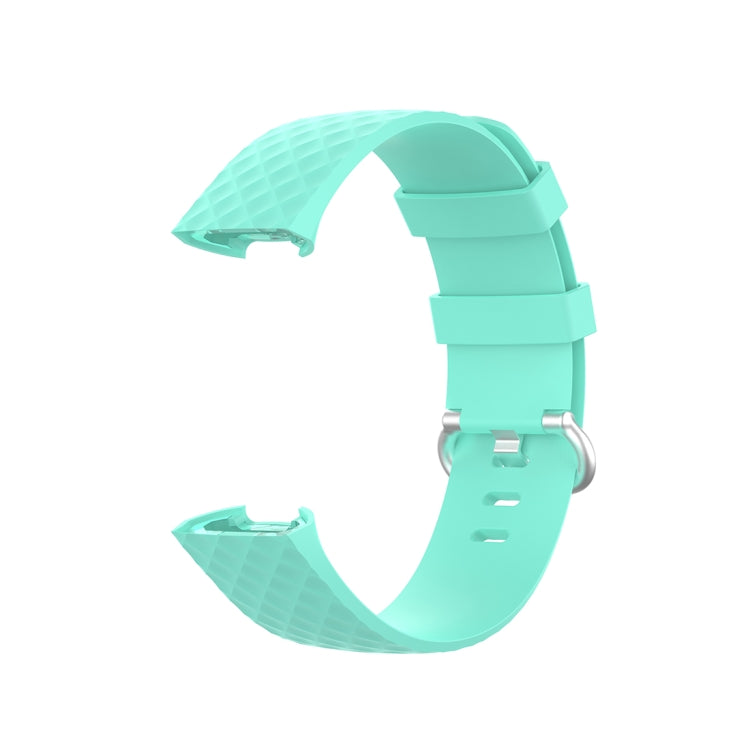 18mm Silver Color Buckle TPU Wrist Strap Watch Band for Fitbit Charge 4 / Charge 3 / Charge 3 SE, Size: L(Green) - Watch Bands by buy2fix | Online Shopping UK | buy2fix