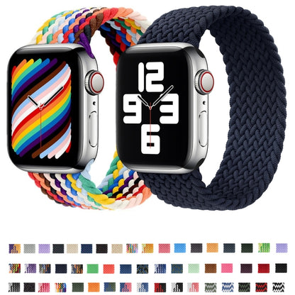 Nylon Single-turn Braided Watch Band For Apple Watch Ultra 49mm&Watch Ultra 2 49mm / Series 9&8&7 45mm / SE 3&SE 2&6&SE&5&4 44mm / 3&2&1 42mm, Length:145mm(Starlight Colorful) - Watch Bands by buy2fix | Online Shopping UK | buy2fix