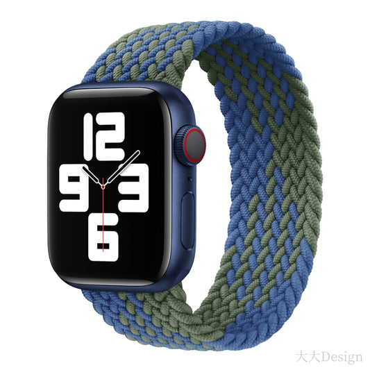 Nylon Single-turn Braided Watch Band For Apple Watch Ultra 49mm&Watch Ultra 2 49mm / Series 9&8&7 45mm / SE 3&SE 2&6&SE&5&4 44mm / 3&2&1 42mm, Length:155mm(Z Blue Green) - Watch Bands by buy2fix | Online Shopping UK | buy2fix