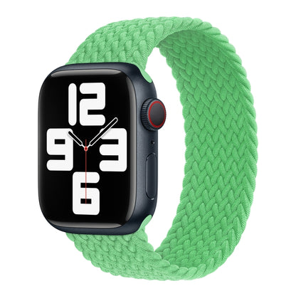 Nylon Single-turn Braided Watch Band For Apple Watch Ultra 49mm / Series 8&7 45mm / SE 2&6&SE&5&4 44mm / 3&2&1 42mm, Length:165mm(Bright Green) - Watch Bands by buy2fix | Online Shopping UK | buy2fix