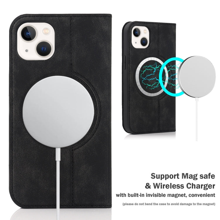 For iPhone 14 Plus Wireless Charging Magsafe Leather Phone Case(Black) - iPhone 14 Plus Cases by buy2fix | Online Shopping UK | buy2fix