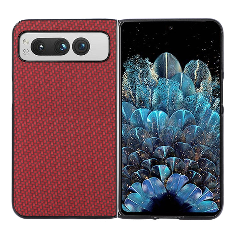 For Google Pixel Fold Carbon Fiber Texture Shockproof Phone Case(Red) - Google Cases by buy2fix | Online Shopping UK | buy2fix