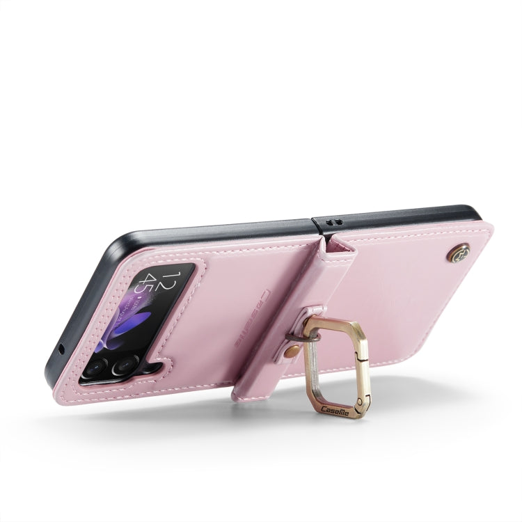 For Samsung Galaxy Z Flip3 5G CaseMe 003 Crazy Horse Texture Leather Phone Case with Lanyard(Rose Gold) - Galaxy Phone Cases by CaseMe | Online Shopping UK | buy2fix