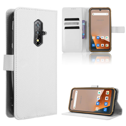 For Blackview BV5200 Diamond Texture Leather Phone Case(White) - More Brand by buy2fix | Online Shopping UK | buy2fix