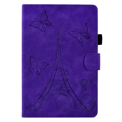 For Samsung Galaxy Tab A 8.0 T350 Tower Embossed Leather Smart Tablet Case(Purple) - Other Galaxy Tab PC by buy2fix | Online Shopping UK | buy2fix