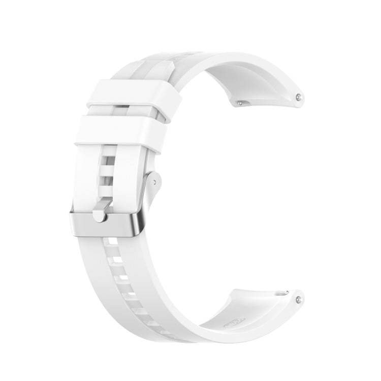 For Huawei Watch Buds / Watch 3 Pro New 22mm Silicone Silver Buckle Watch Band(White) - Watch Bands by buy2fix | Online Shopping UK | buy2fix