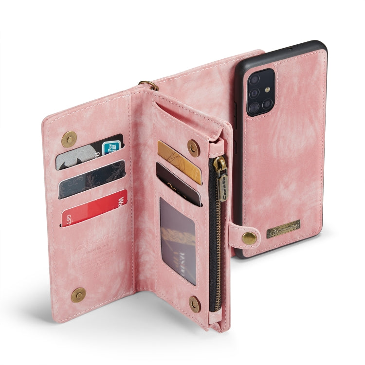 For Samsung Galaxy A51 CaseMe-008 Detachable Multifunctional Flip Leather Phone Case(Pink) - Galaxy Phone Cases by CaseMe | Online Shopping UK | buy2fix