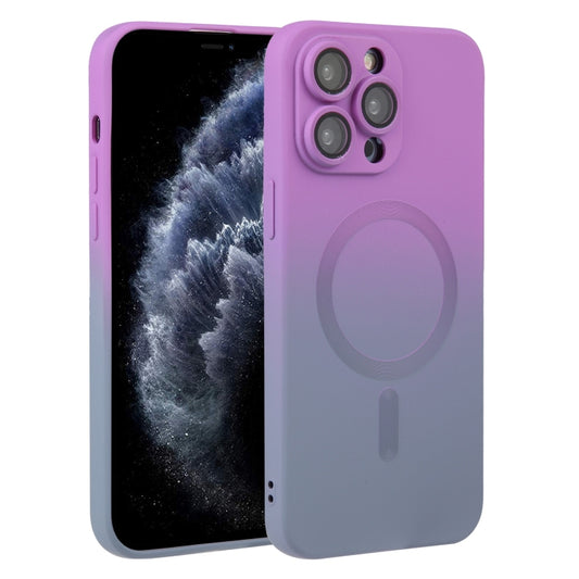 For iPhone 11 Pro Max Liquid TPU Silicone Gradient MagSafe Phone Case(Purple) - iPhone 11 Pro Max Cases by buy2fix | Online Shopping UK | buy2fix