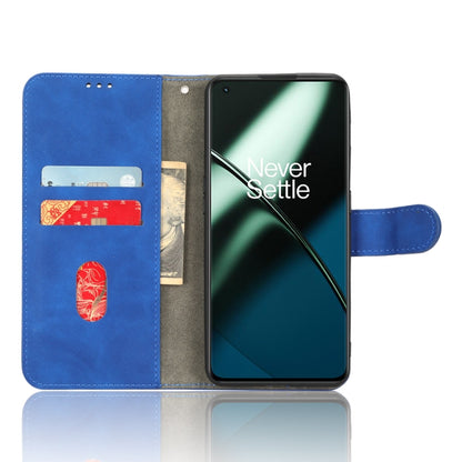 For OnePlus 11 Skin Feel Magnetic Flip Leather Phone Case(Blue) - OnePlus Cases by buy2fix | Online Shopping UK | buy2fix