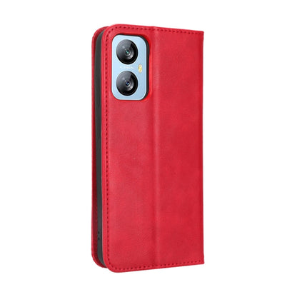 For Blackview A52 Magnetic Buckle Retro Texture Leather Phone Case(Red) - More Brand by buy2fix | Online Shopping UK | buy2fix