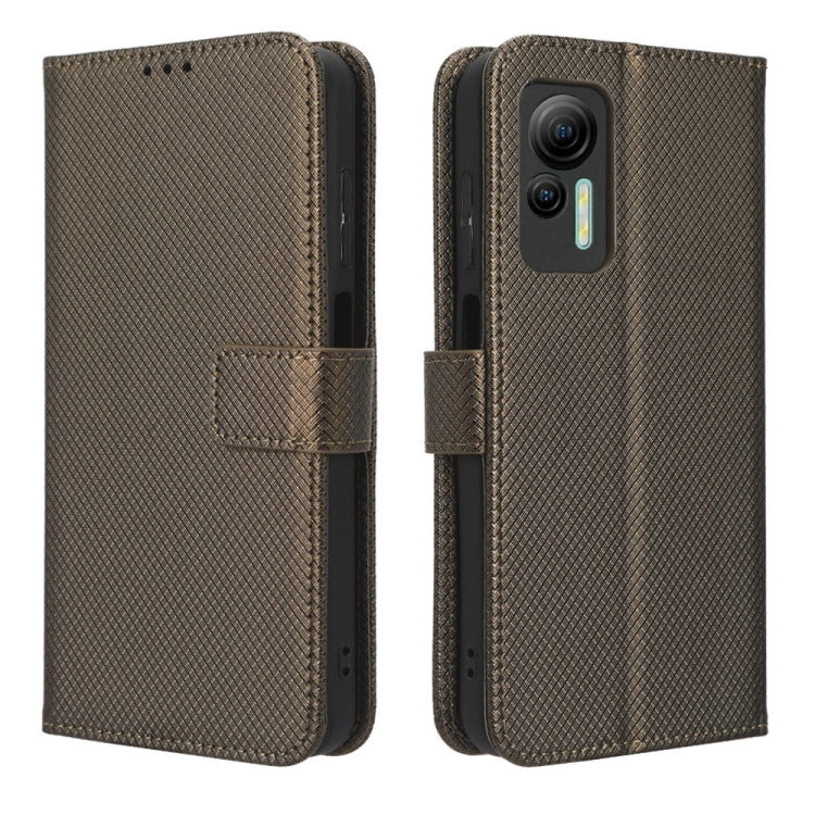 For Ulefone Note 14 Diamond Texture Leather Phone Case(Brown) - Ulefone Cases by buy2fix | Online Shopping UK | buy2fix