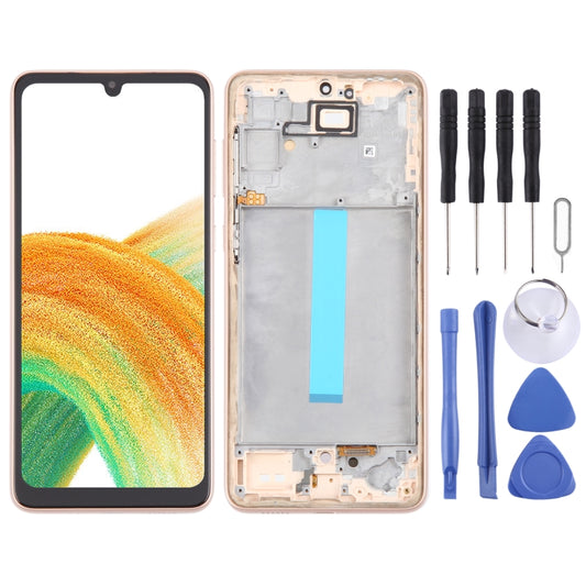 For Samsung Galaxy A33 5G SM-A336 6.36 inch OLED LCD Screen Digitizer Full Assembly with Frame (Gold) - Galaxy A Series Parts by buy2fix | Online Shopping UK | buy2fix