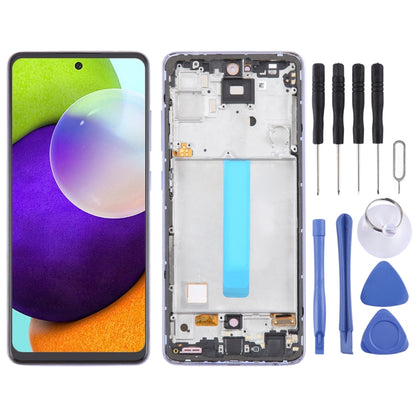 For Samsung Galaxy A52 4G SM-A525 6.43 inch OLED LCD Screen Digitizer Full Assembly with Frame (Purple) - Galaxy A Series Parts by buy2fix | Online Shopping UK | buy2fix