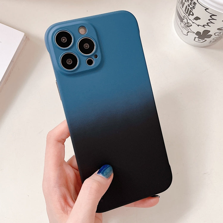 For iPhone 14 Pro Frameless Skin Feel Gradient Phone Case(Blue + Black) - iPhone 14 Pro Cases by buy2fix | Online Shopping UK | buy2fix