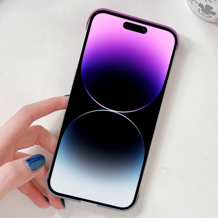 For iPhone 14 Frameless Skin Feel Gradient Phone Case(Light Purple + Light Blue) - iPhone 14 Cases by buy2fix | Online Shopping UK | buy2fix