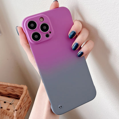 For iPhone 13 Frameless Skin Feel Gradient Phone Case(Dark Purple + Grey) - iPhone 13 Cases by buy2fix | Online Shopping UK | buy2fix