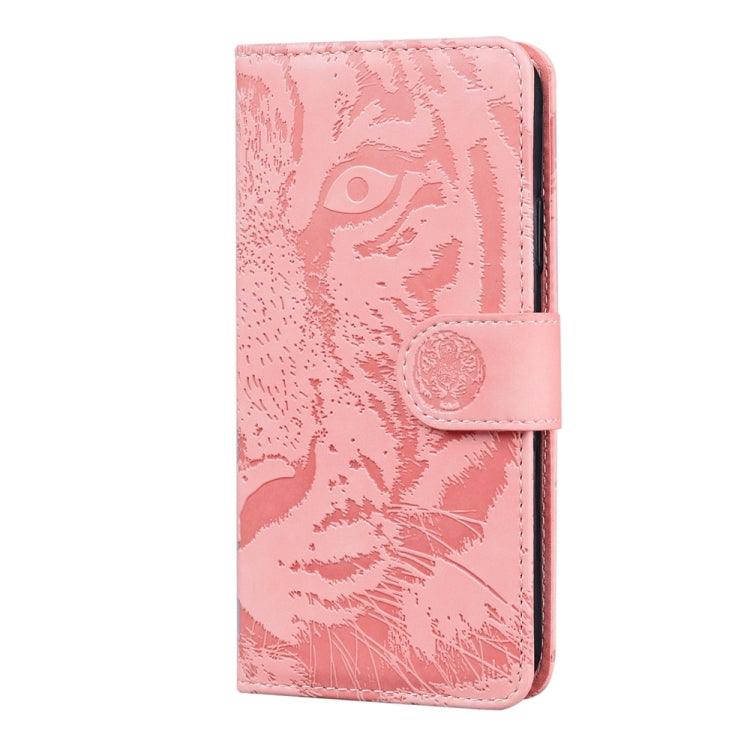 For OnePlus 11 Tiger Embossing Pattern Leather Phone Case(Pink) - OnePlus Cases by buy2fix | Online Shopping UK | buy2fix