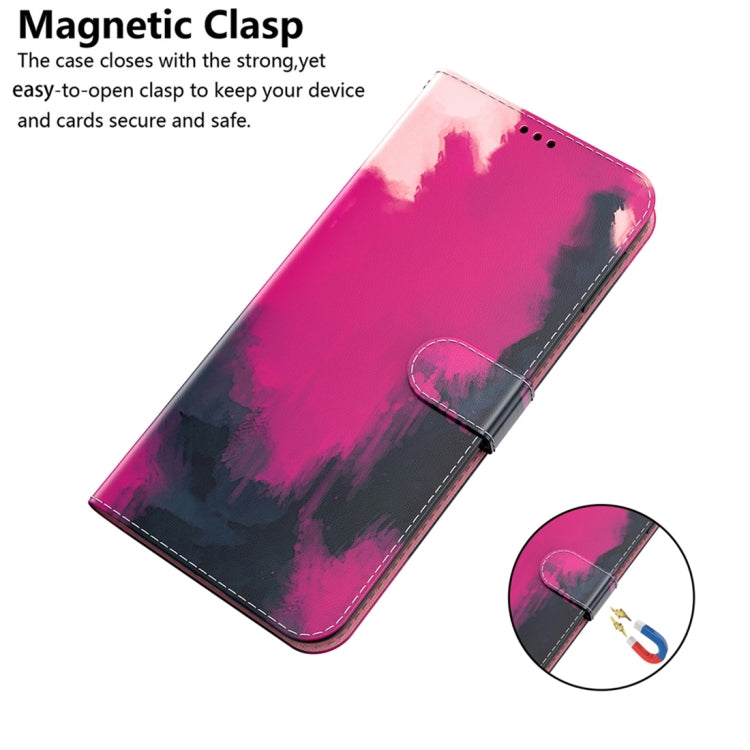 For OnePlus 11 Watercolor Pattern Flip Leather Phone Case(Berry) - OnePlus Cases by buy2fix | Online Shopping UK | buy2fix