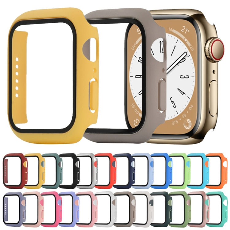 Shockproof PC+Tempered Glass Watch Protective Case For Apple Watch Series 8&7 45mm(Rose Gold) - Watch Cases by buy2fix | Online Shopping UK | buy2fix